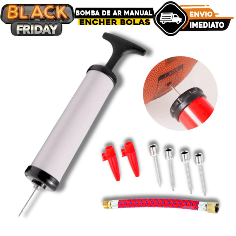 Bomba de Ar Manual 6 Para Encher Bolas Piscina Fut