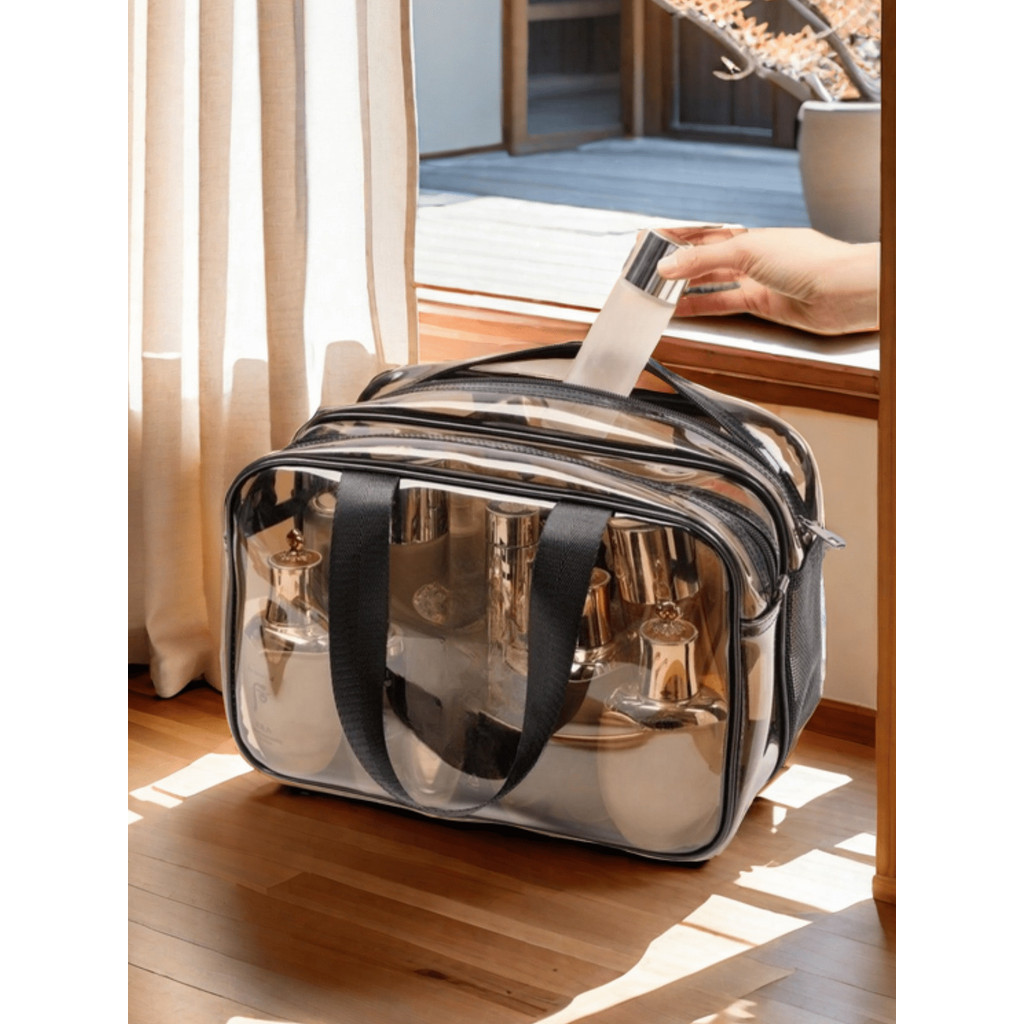 Bolsa De PVC Transparente Para Cosméticos Impermeável Portátil De Grande Capacidade Viagem/Produtos