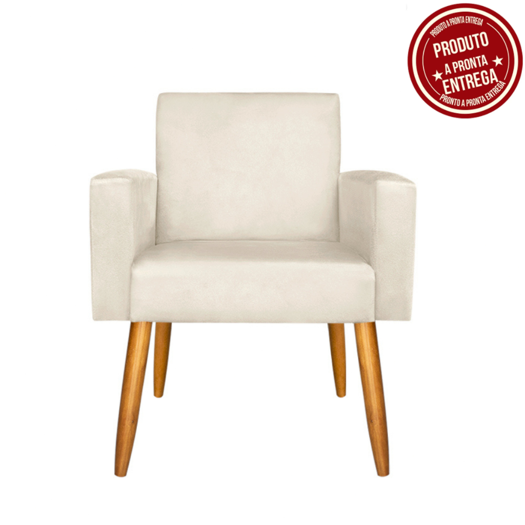 Envio Imediato – Poltrona para Salão de Beleza Nina Pés Palito Suede