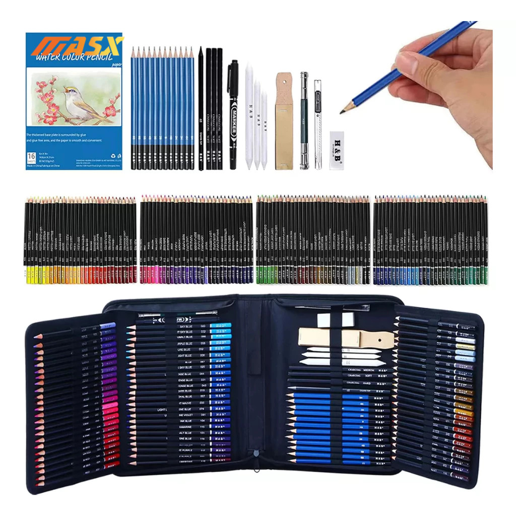 Kit 71/96/145 Desenho Profissional Estojo Lápis Esboço Arte Para