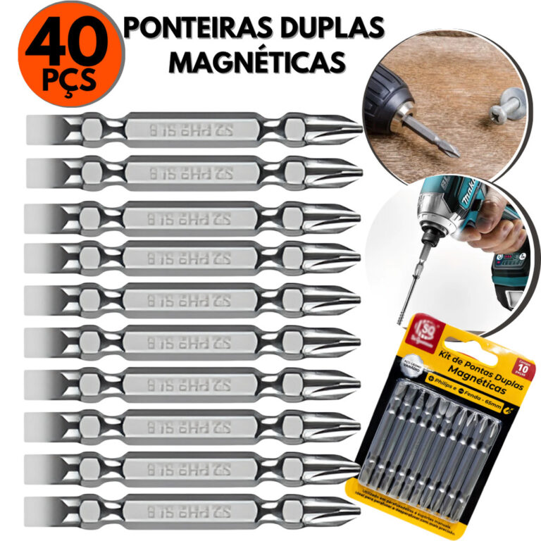 Kit 40 Ponteiras Fenda e Filipes Para Parafusadeir