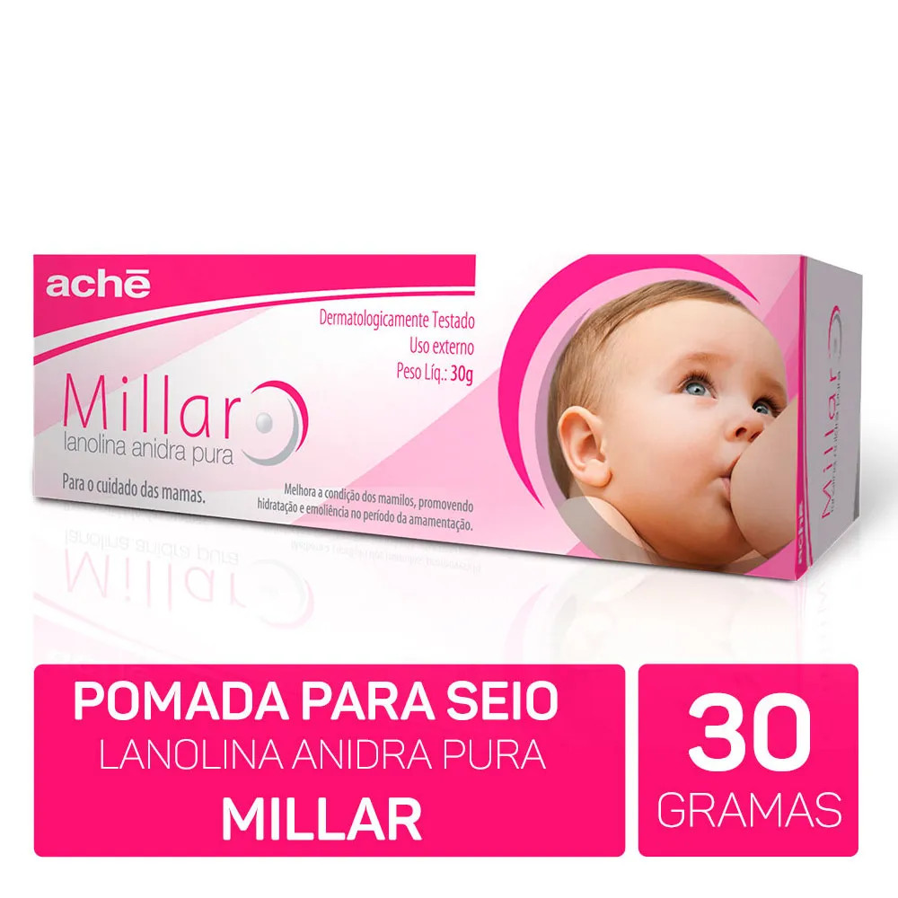 Pomada Millar Lanolina Pura 30g + 4g Grátis | Auxilia na Prevenção de Rachaduras nos Seios