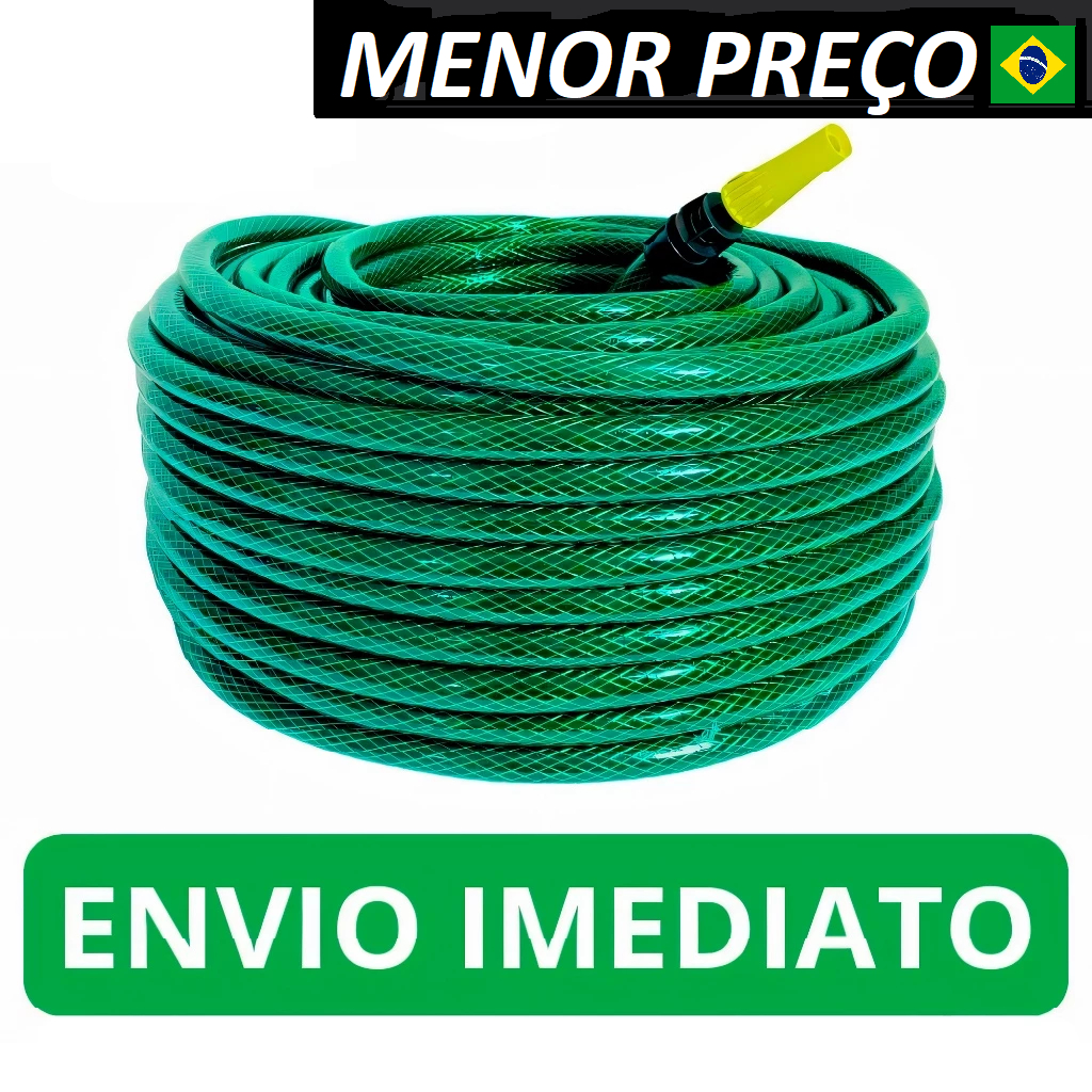 Mangueira de Jardim Trançada Anti-Torção Metros Completa Com Esguicho Limpeza Quintal – Oferta