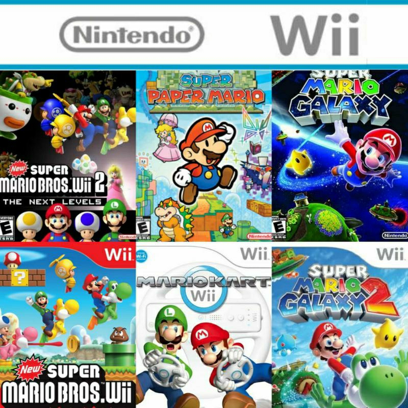 Mario jogos de Nintendo Wii desbloqueado com capinha e encarte