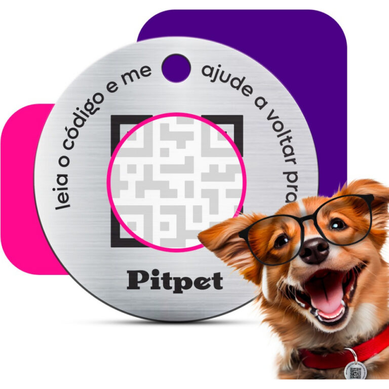 Pingente Medalha Rastreador Localizador Coleira Pe