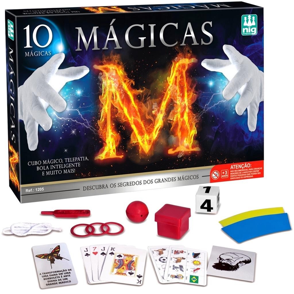 M Kit De Magicas 10 Truques Com Cartas Ilusao De Otica Adivinhacao Para Criancas Infantil Divertido