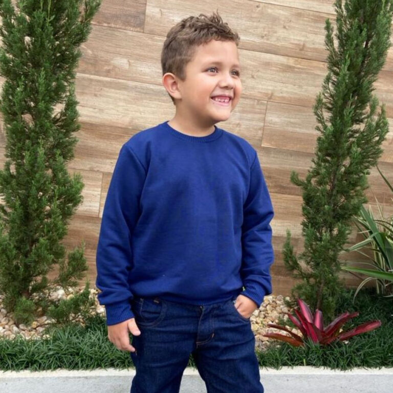 Blusa de Frio Infantil Moletom Moletinho Gola Redo
