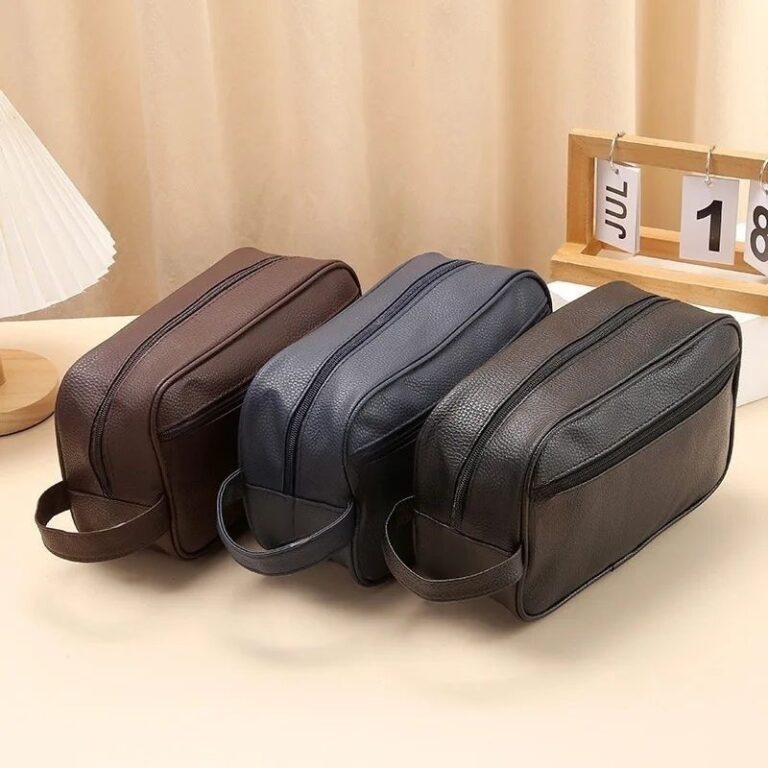 Necessaire Organizadora Bolsa de Mão em Couro Sin