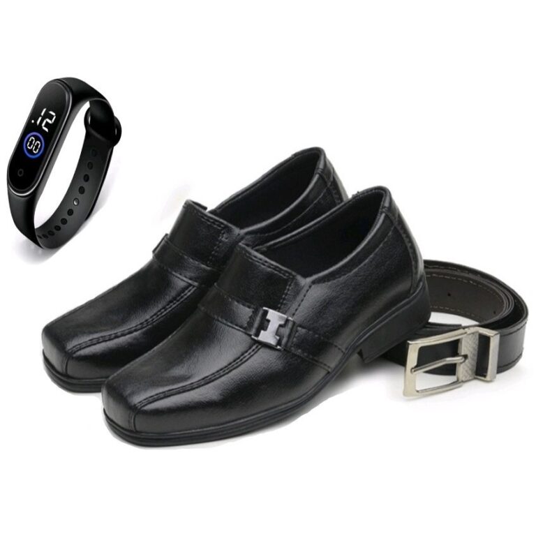 Kit 1 Par De Sapato Social Infantil Masculino + Re