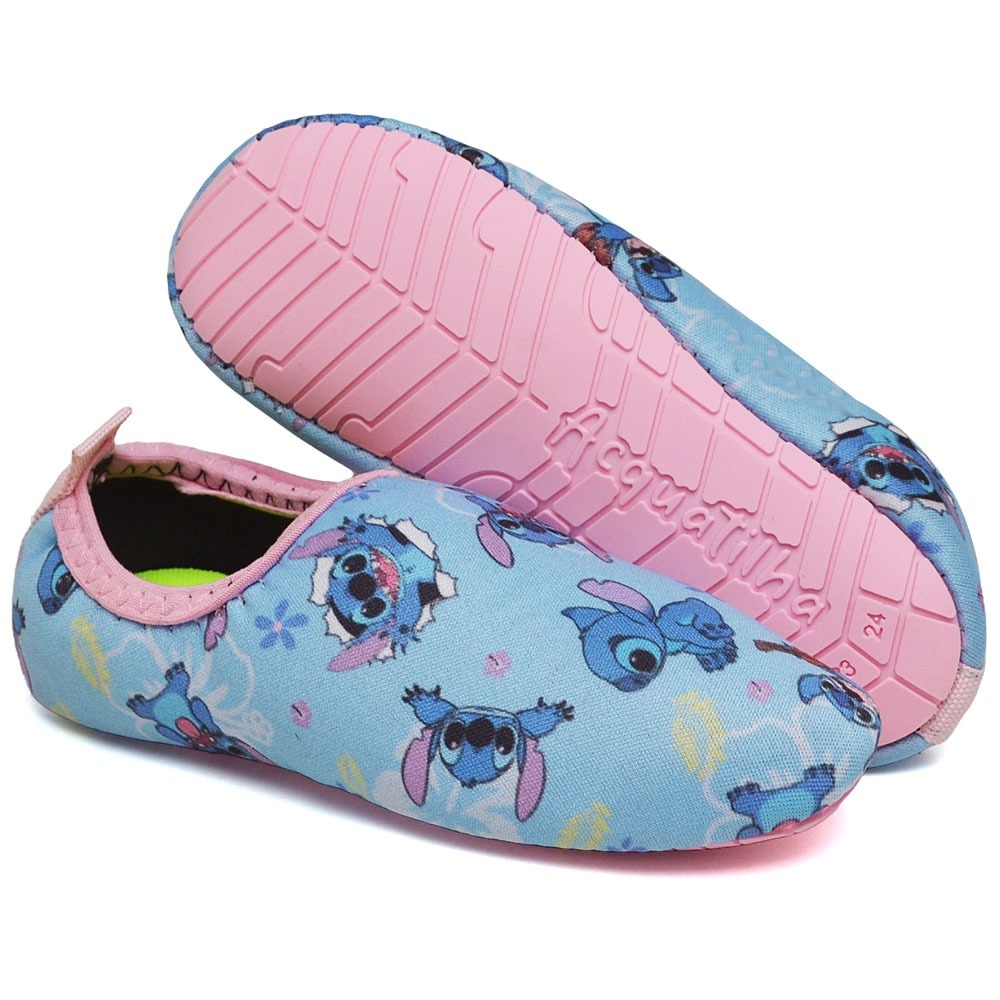 Sapatilha Infantil Personagem Menina Sapato Neoprene Sola Borracha Areia Piscina Infantil Menina