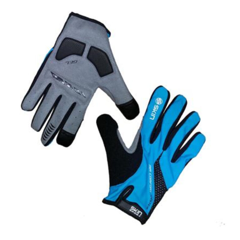 Luva Ciclismo Skin Sport Air Gel Dedo Longo Azul/P