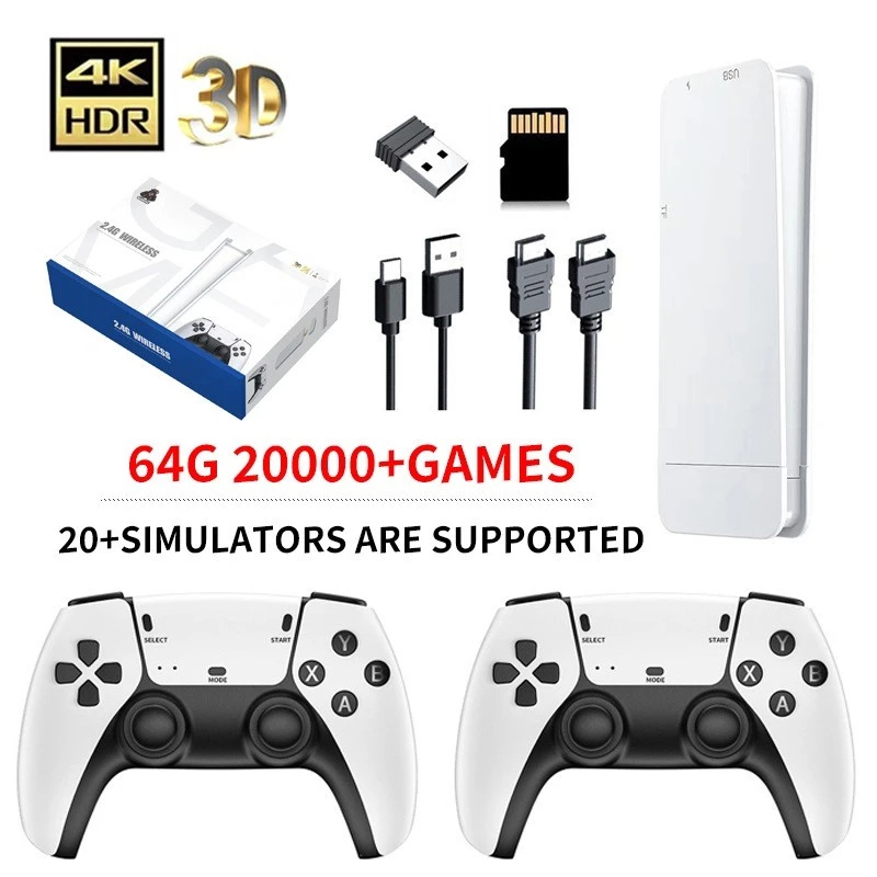 Vídeo Game Stick M15 Pro 4k 64gb Hdmi Com 2 Controles Se Fio +20mil Jogos