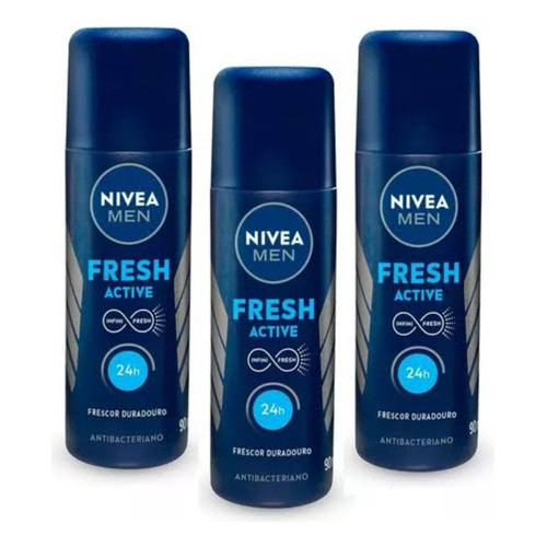 Nivea Men Deso Spray Fresh Active Azul 90ml –