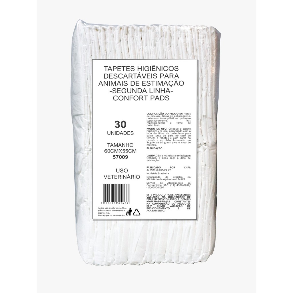 Tapete Higiênico para Pets 2. ( segunda ) Linha 55×60 c/ 30 und – Confort Pads