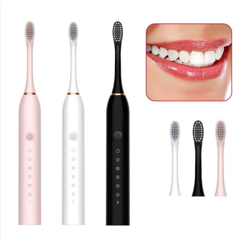 Escova De Dentes Elétrica IPX7 Com Cabeça Substituivel inteligente Ultrassônico À Prova Dágua