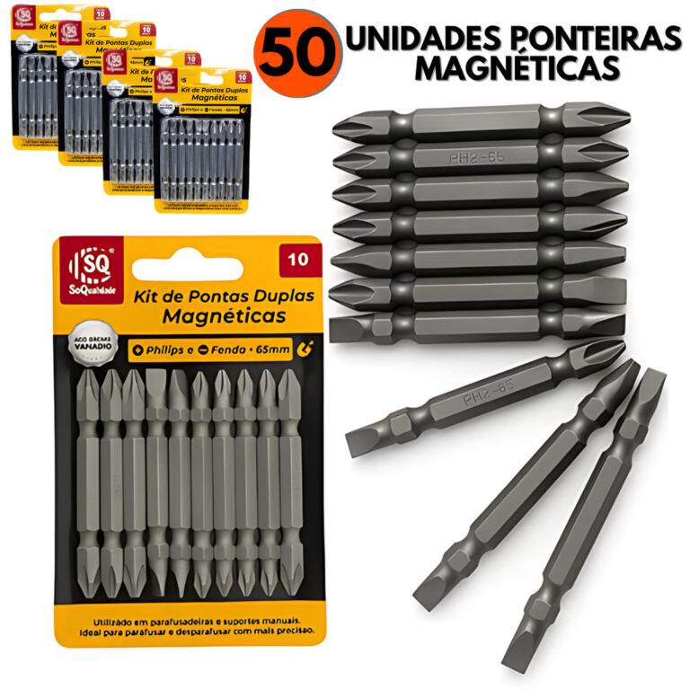 50 Pçs Ponteiras para Parafusadeiras Fenda e Fili