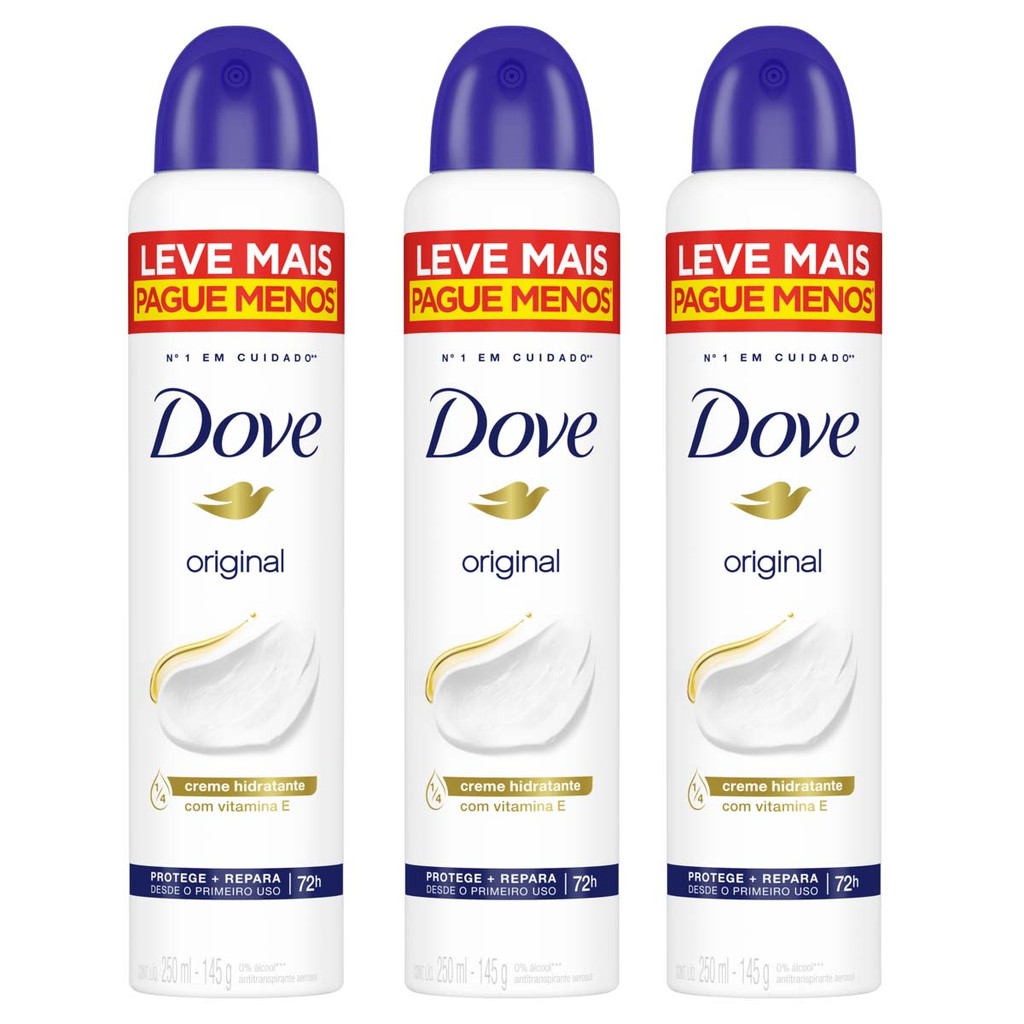 Kit 3 und Desod  Dove Original 250ml