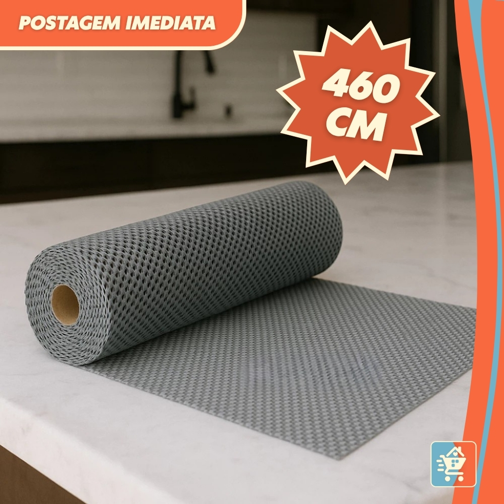 Forro Antiderrapante Multiuso para Gavetas, Armários e Prateleiras Fácil de Cortar e Aplicar