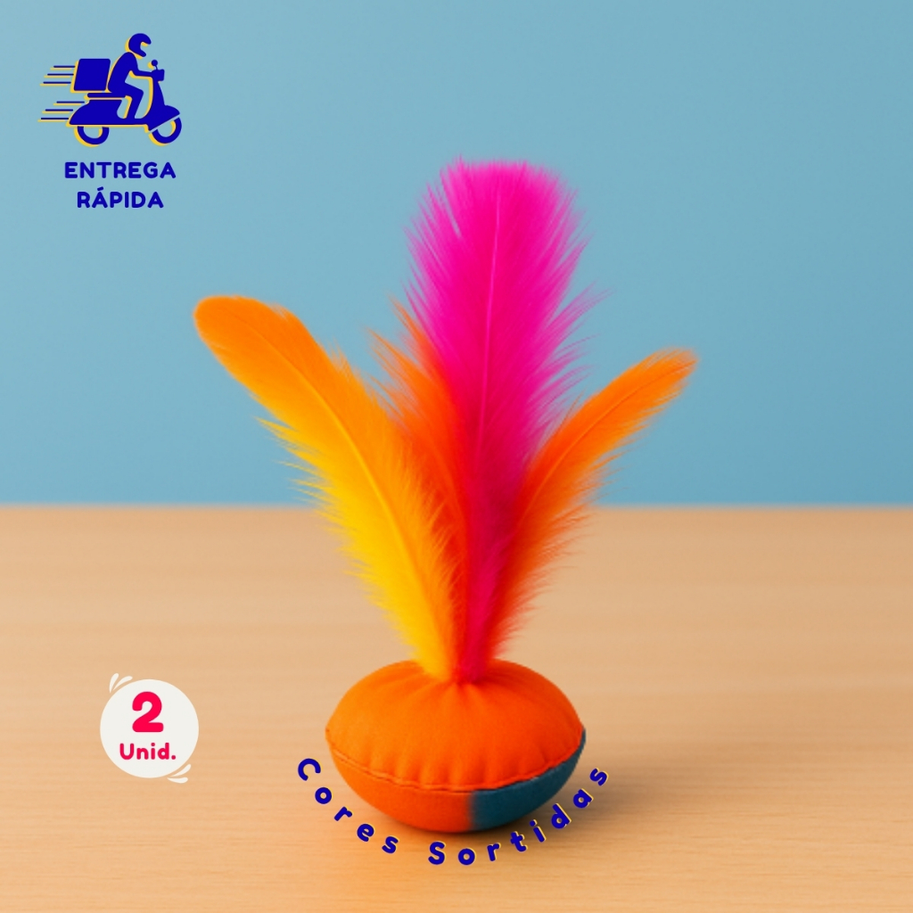 2 Petecas Coloridas Infantil Lembrancinhas Prendas Saco Surpresa Cores Diversas – Envio Imediato