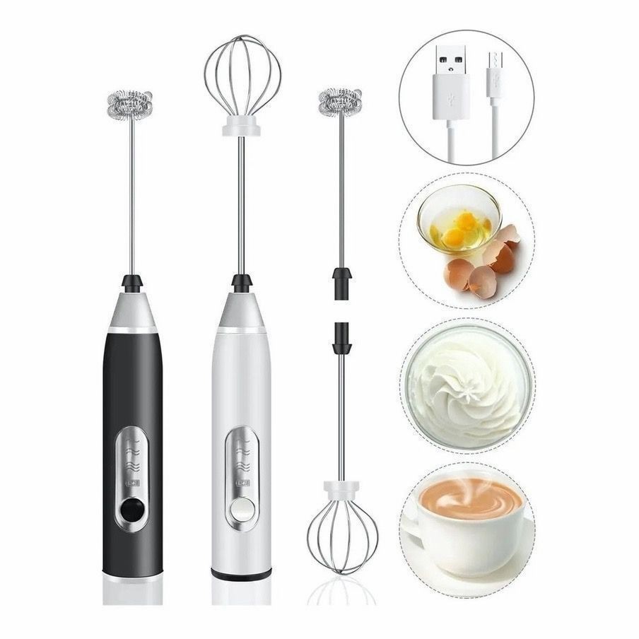 Batedor Misturador Mixer Elétrico para Bebidas Leite Café Clara de Ovo 2 em 1 – AnJin