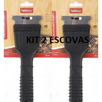 KIT 2 Escova Para Grelha Cerdas de Aço Limpa Grel