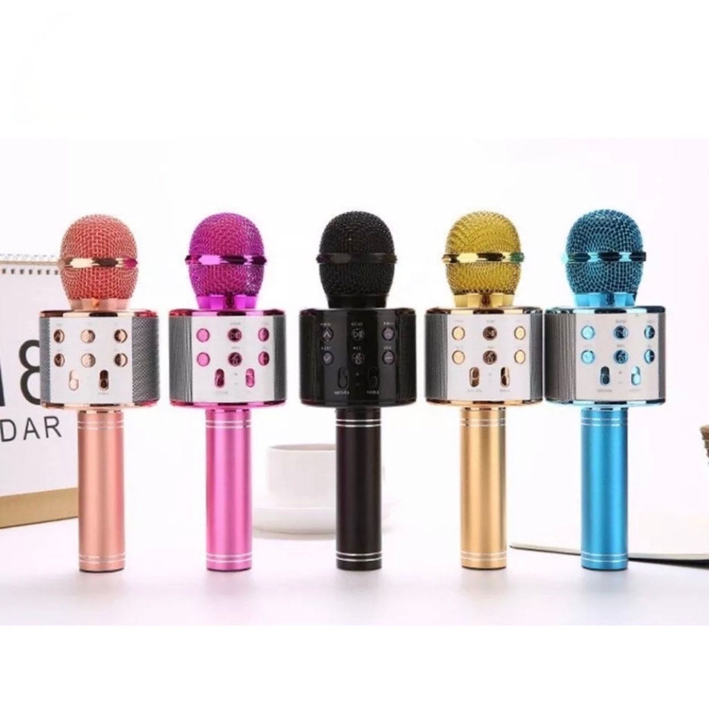 Microfone Karaokê Bluetooth Efeito De Voz Recarregavel Sem Fio WS-858