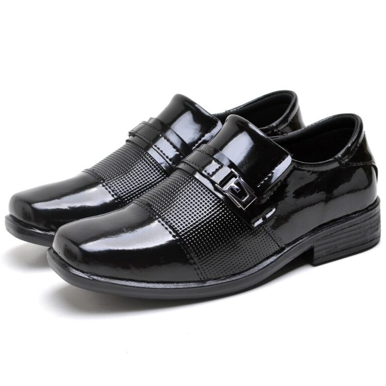 Sapato Social Infantil Masculino em Verniz Preto p
