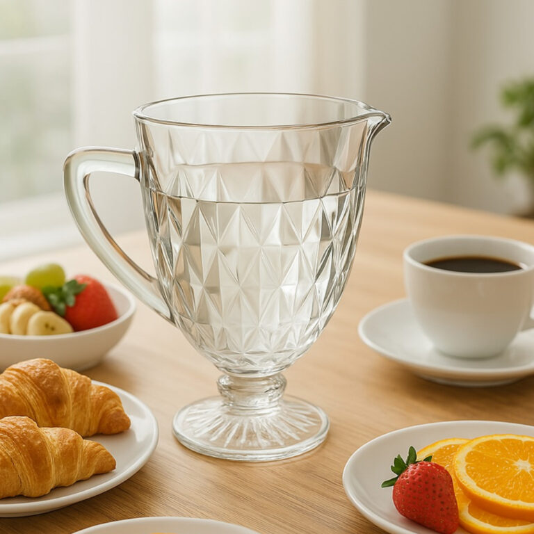 Jarra Luxo Diamond Vidro Transparente 1,2L Resiste