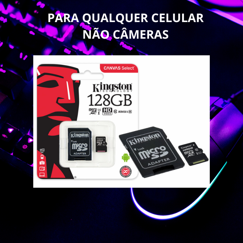 Cartão De Memória Micro Sd 128gb Classe 10 para celular aparelhos qualidade