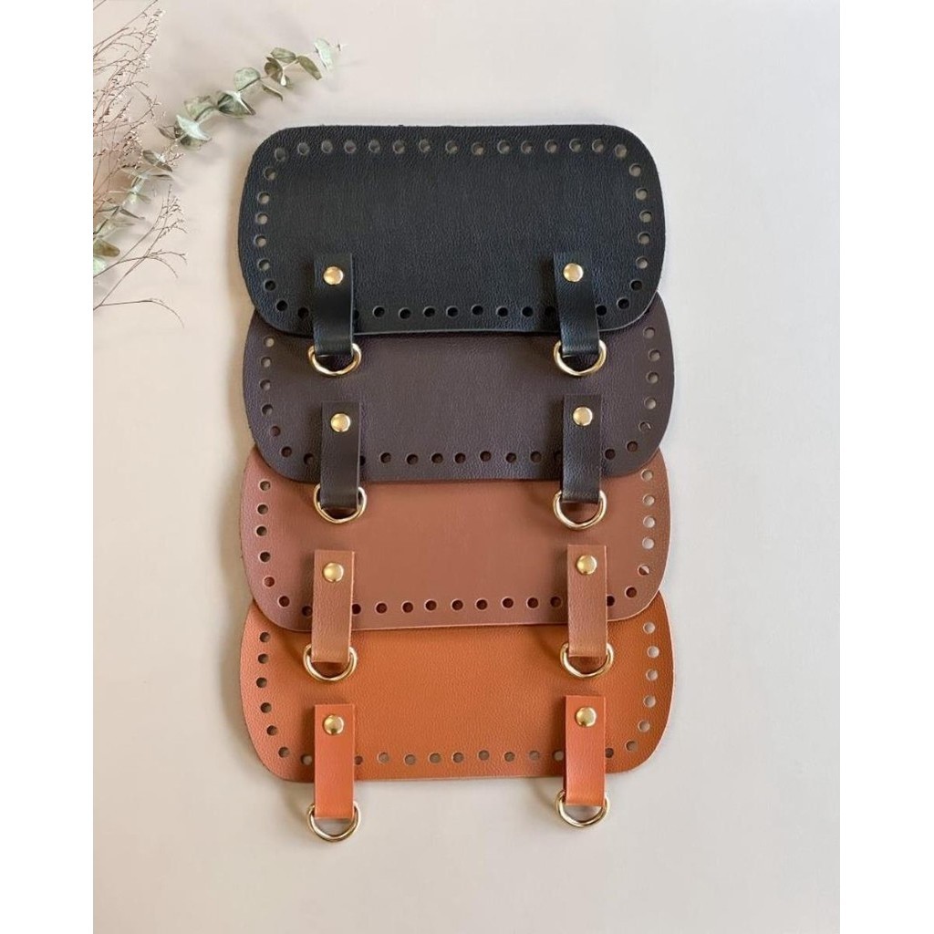 Fundo de Bolsa M para Mochila com Alças, Metais Dourados, Sintético e 42 Furos para Artesãs