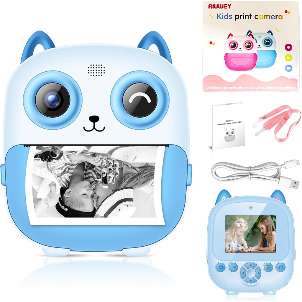 Câmera Infantil que Impressão Instantânea Digital Para Video Fotos,menino/menina Presente