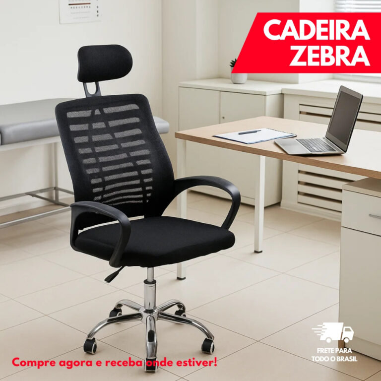 Cadeira De Escritório Giratória Cor Preto Estofa