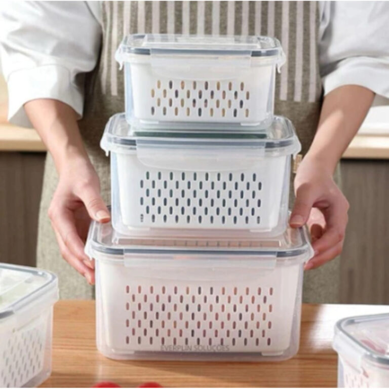 Kit 3 Organizadores Geladeira 850ML/1750ML/3300ML 