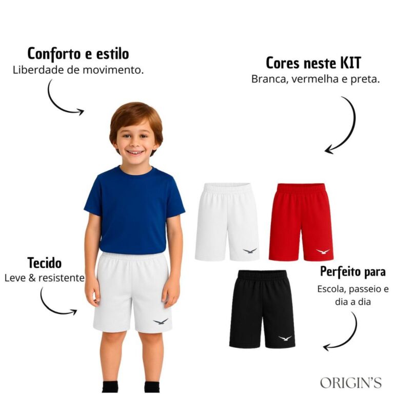 Short Infantil Chimpa Estampa 04 á 16 anos Direto