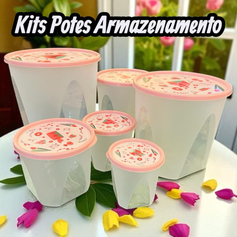 Kit 5 Potes de Armazenamento de Alimentos Tamanhos