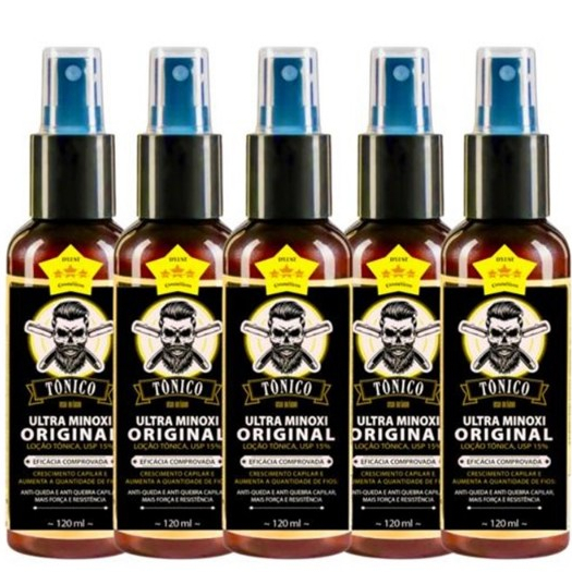 Kit 5x Tônico Ultra, Cabelo Barba e Bigode 120ml