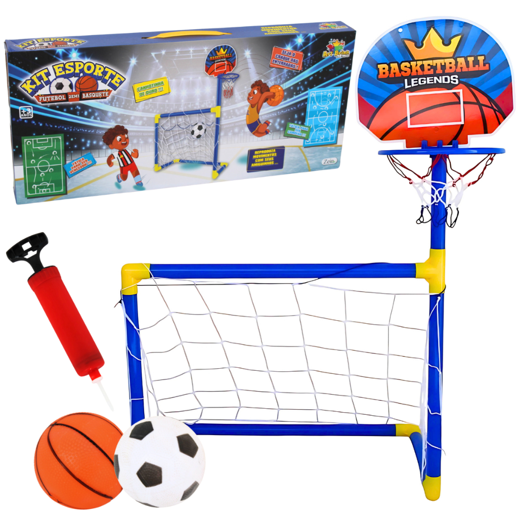 Mini Trave Futebol Infantil Golzinho Cesta Basquete Portátil