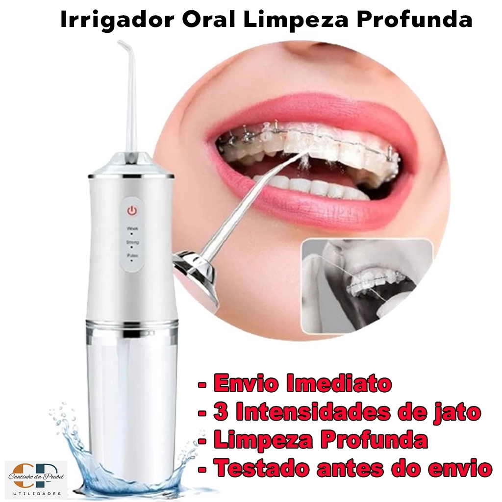 Irrigador Dental Oral Portátil Jato De Água Recarregável