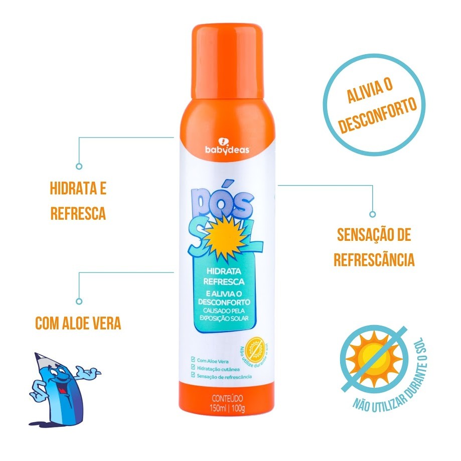 PÓS-SOL SPRAY HIDRATANTE 150ML ALÍVIO DO DESCONFORTO AEROSSOL BABYDEAS