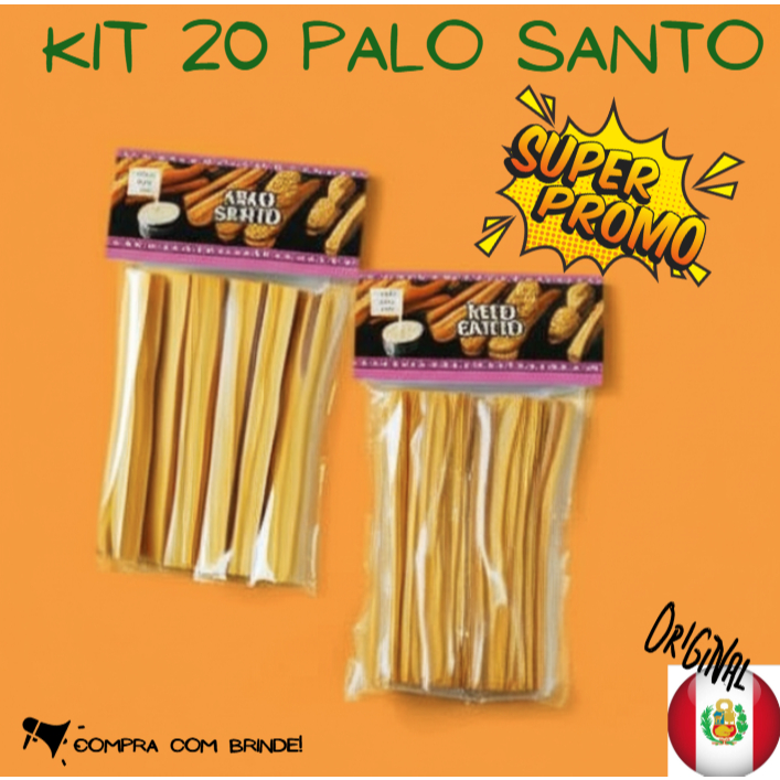 Palo Santo Peruano Legítimo kit com  20 Palitos  