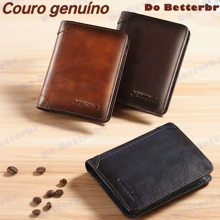 Carteira Antifurto Masculina De Couro Legítimo Vi
