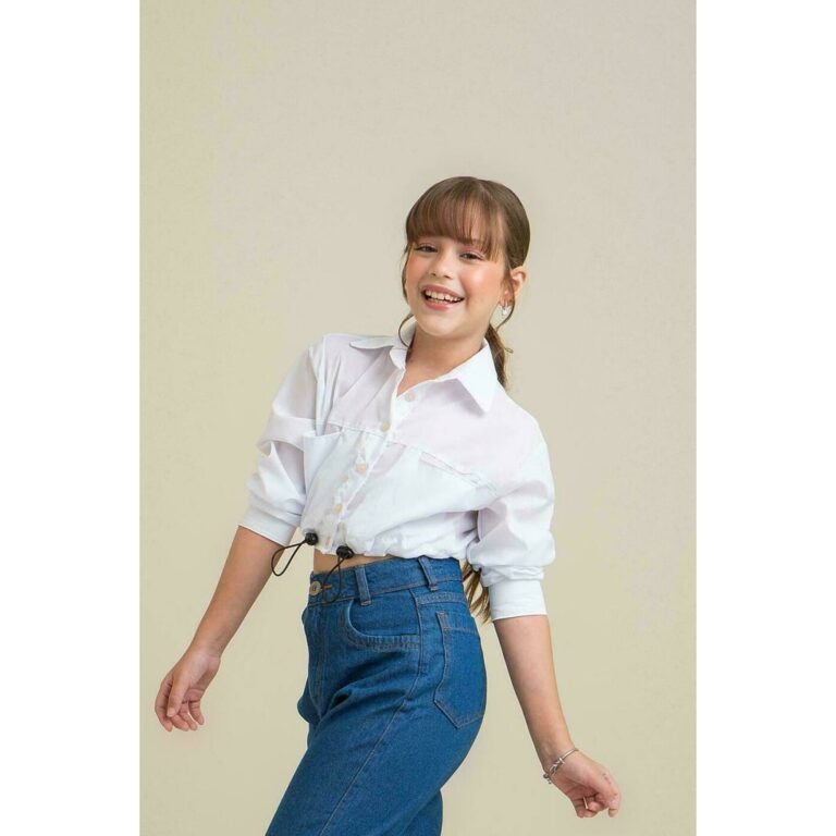 Camisa Cropped Popeline-L2M Girls