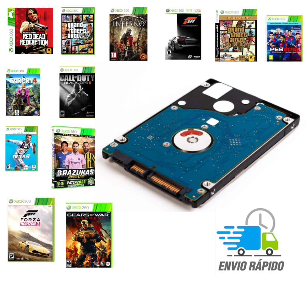 HD 500 GB com 162 Jgs para XBOX 360 RGH