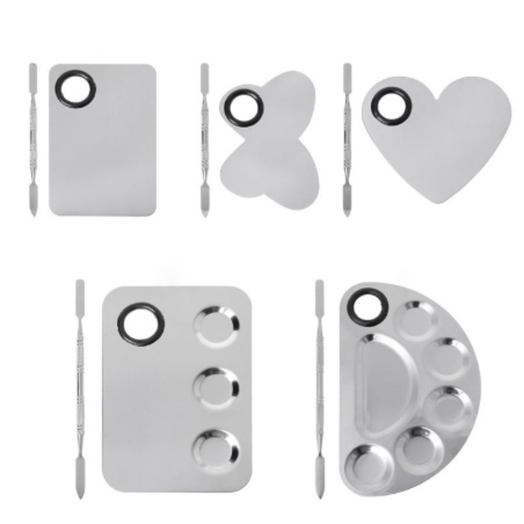 FIR Paleta De Tinta De Aço Inoxidável Bandeja Mixing Rod Espátula Set Para Nail Art Abastecimento Ma