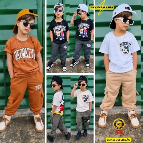 Conjunto Infantil Menino Calça de Moletinho e Cam