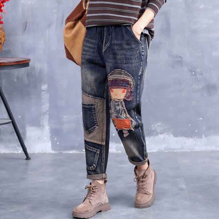 Calça Jeans Mulher Solta Outono Novo Estilo Casua