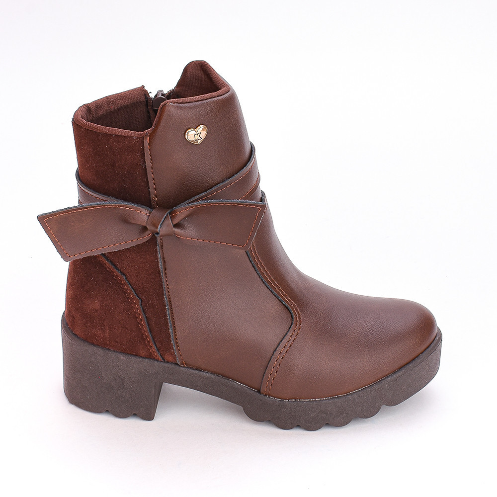 Bota Coturno Feminino Kidy Tratorada Camurça Marrom