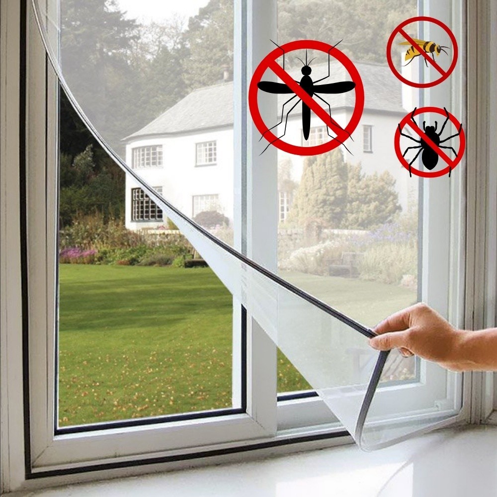 Tela Mosqueteiro Janela Proteção Insetos Adaptável Fácil Instalação Com Velcro Contra Mosca Mosquito