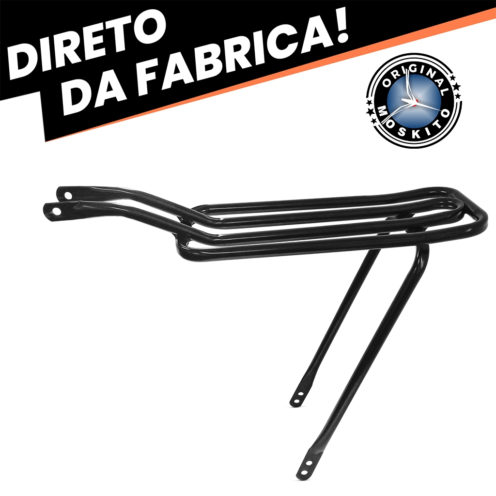 Bagageiro Articulado Reto Garupa Bicicleta Aro 20 24 26 Preto