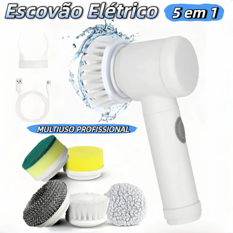 Kit escova Eletrica de Limpeza 5 em 1 Sem Fio Limp